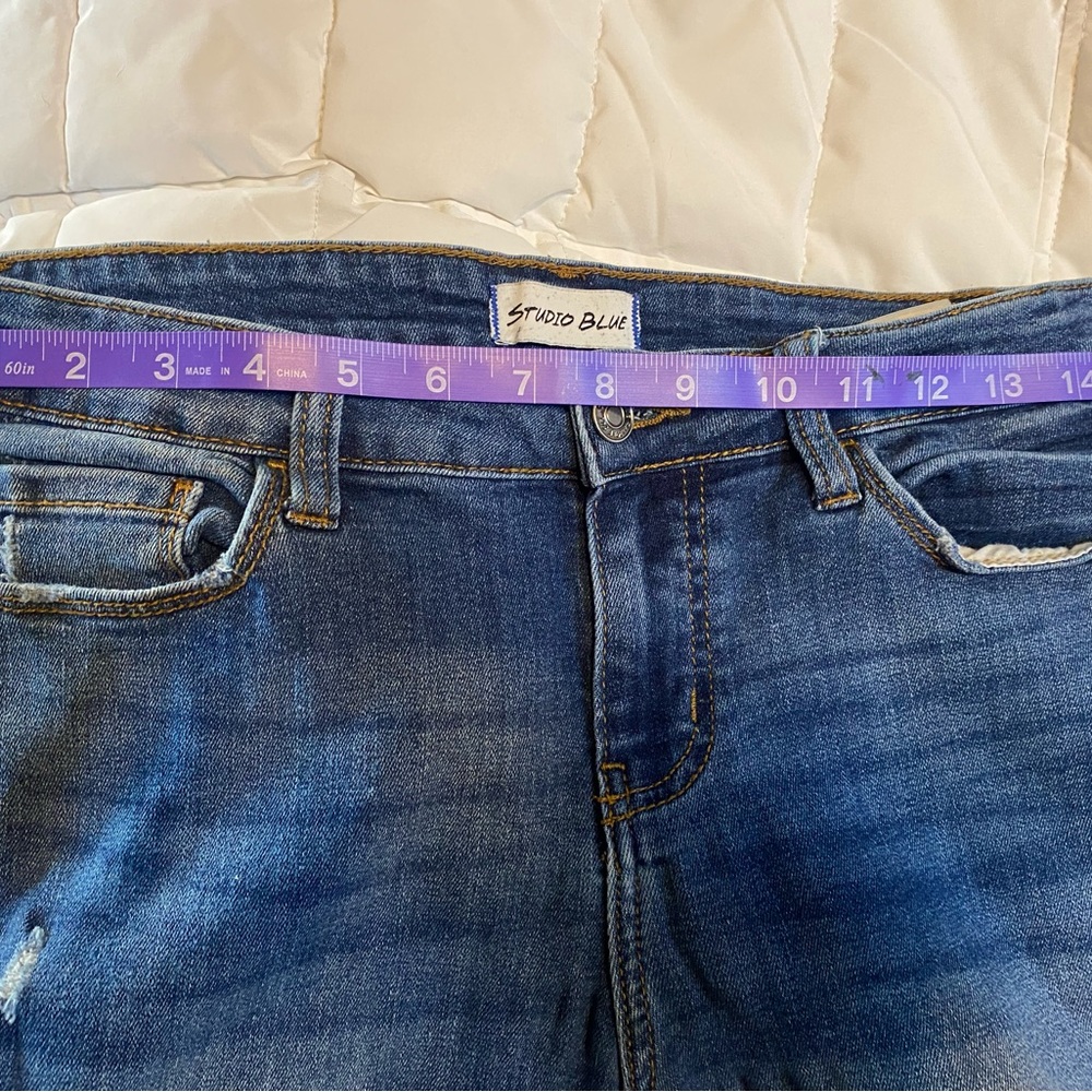 Studio Blue denim distressed stretch jeans size 27 - Picture 4 of 8